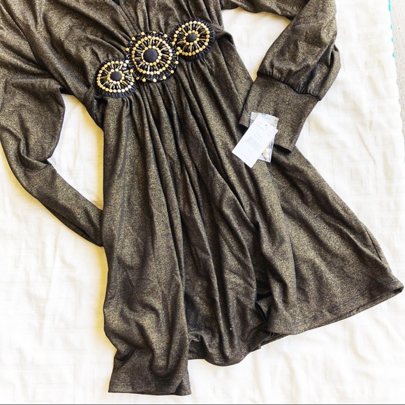 ICE black & gold shimmer dress, Size XL - Picture 2 of 5